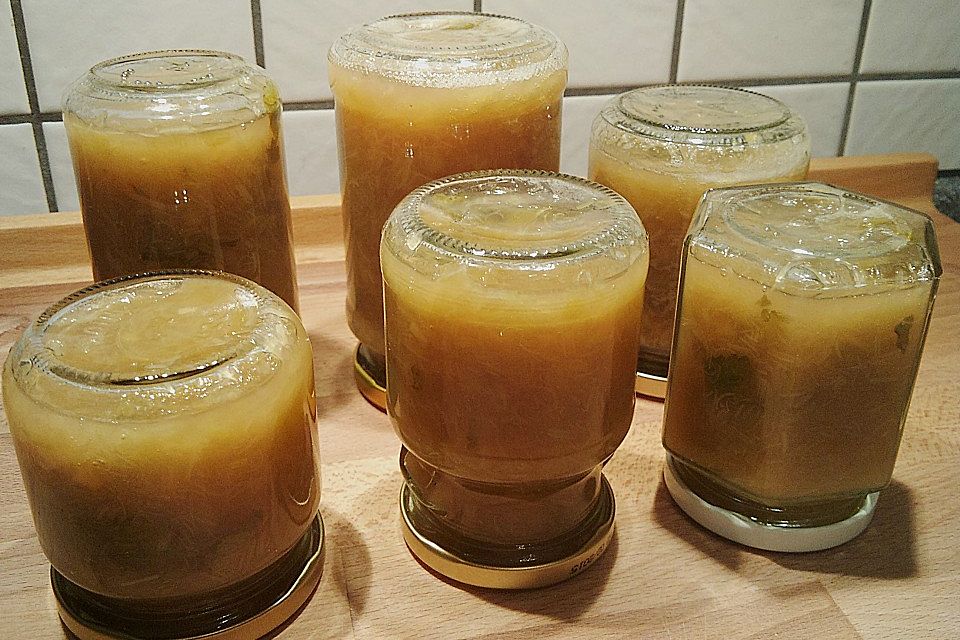 Rhabarber - Zitronen - Marmelade mit Ingwer und Zitronenmelisse