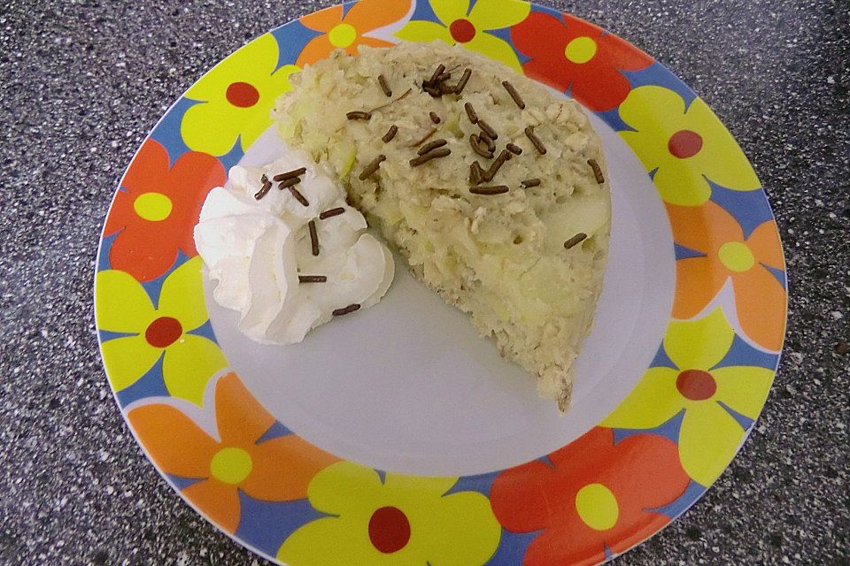 Blitzkuchen mit Haferflocken und Bananen