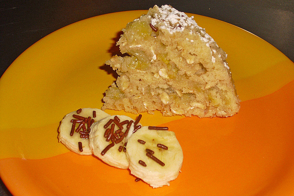 Blitzkuchen mit Haferflocken und Bananen