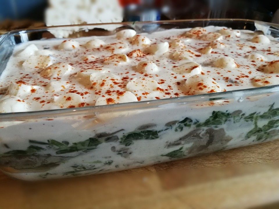 Champignon - Spinat - Lasagne mit Feta - Guss von Mariluna| Chefkoch