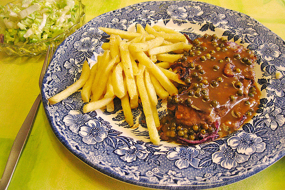 Rumpsteak in Pfefferrahmsoße