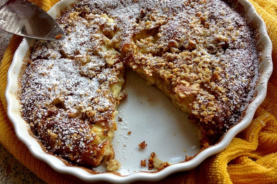 Birnenauflauf mit Walnüssen