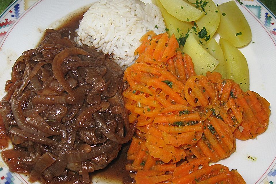 Rinderfilet mit Rotweinzwiebeln Rinderfilet mit Rotweinzwiebeln