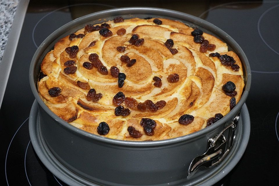 Apfelkuchen mit Quark - Vanillecreme