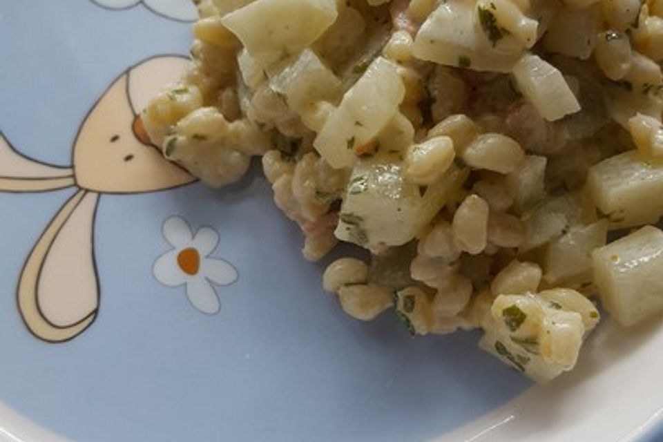 Nudeln mit Kohlrabi-Schinken-Sauce