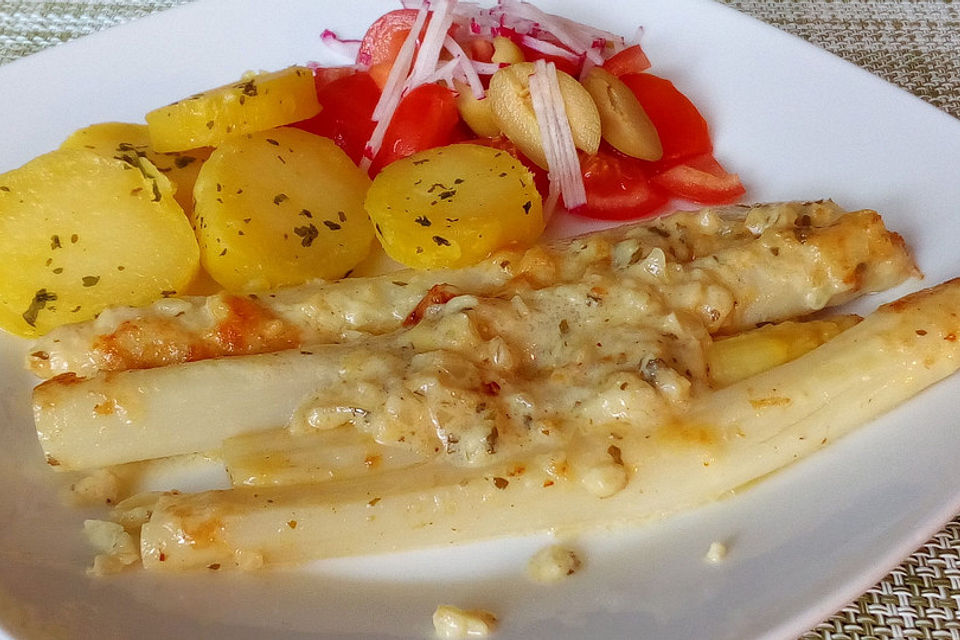 Überbackener Spargel