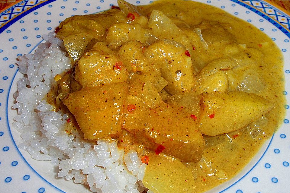 Gelbes Mango - Bananen - Curry