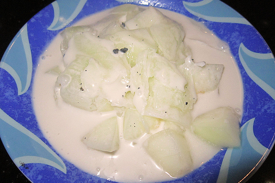 Honigmelone mit Kokosmilch