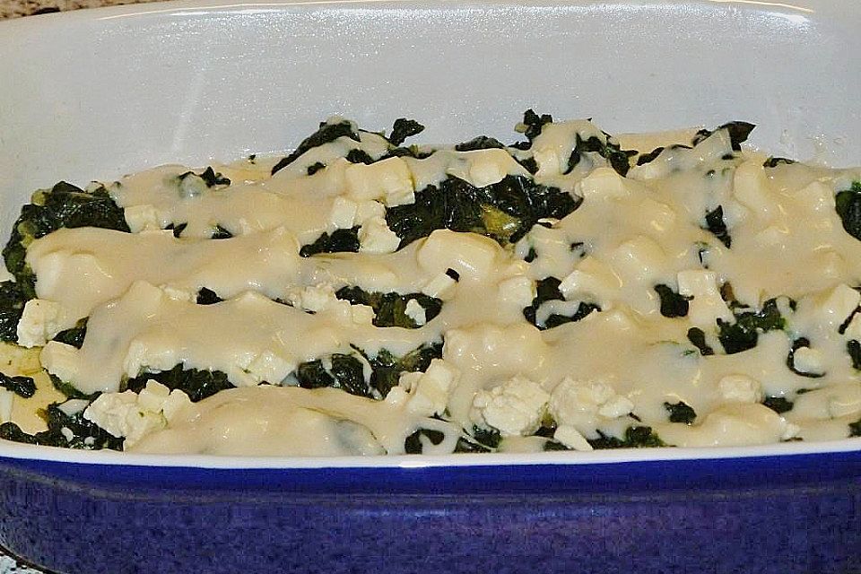 Spinat - Schafskäse - Lasagne