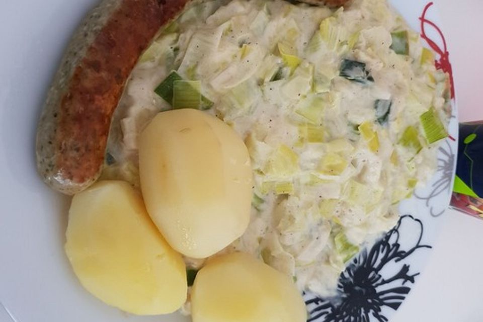 Lauchgemüse mit Sahne