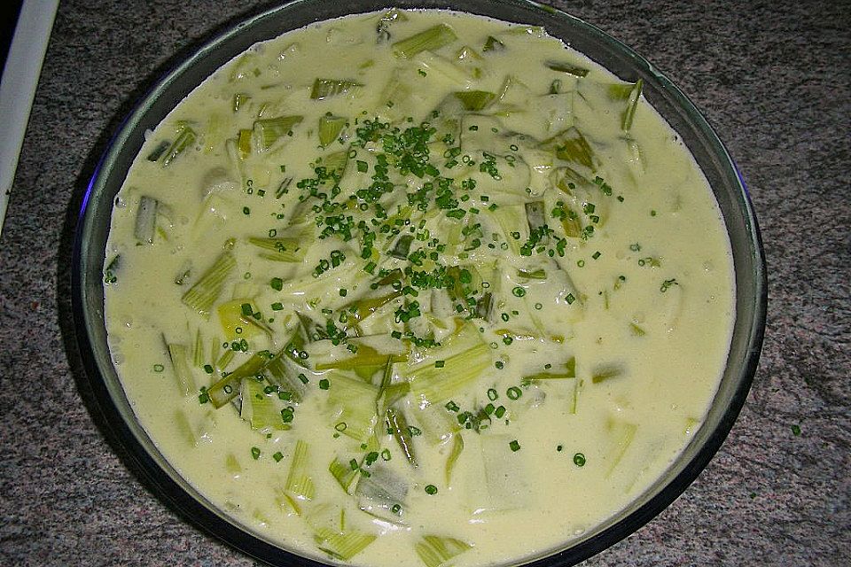 Lauchgemüse mit Sahne