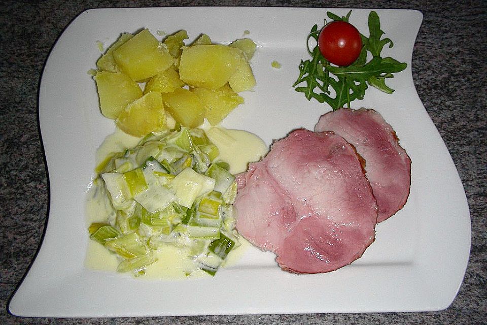 Lauchgemüse mit Sahne