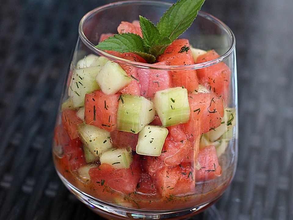 Sommerlicher Wassermelonen - Gurken - Salat von steffik1985| Chefkoch