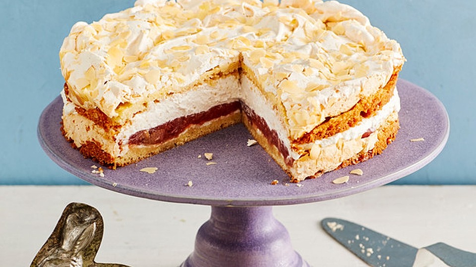 Schneemoussetorte mit Rhabarber von kochhäschen