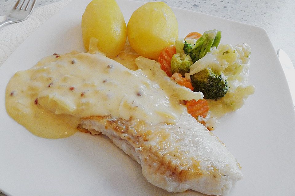 Pangasiusfilet mit Senfsoße