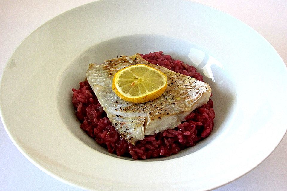 Rotbarsch auf Rote Bete - Risotto