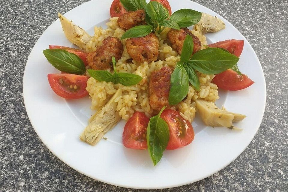 Artischocken - Risotto mit Salsiccia Finocchio