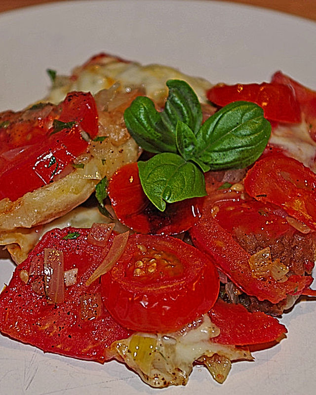 Tomaten - Brot - Mozzarella - Auflauf