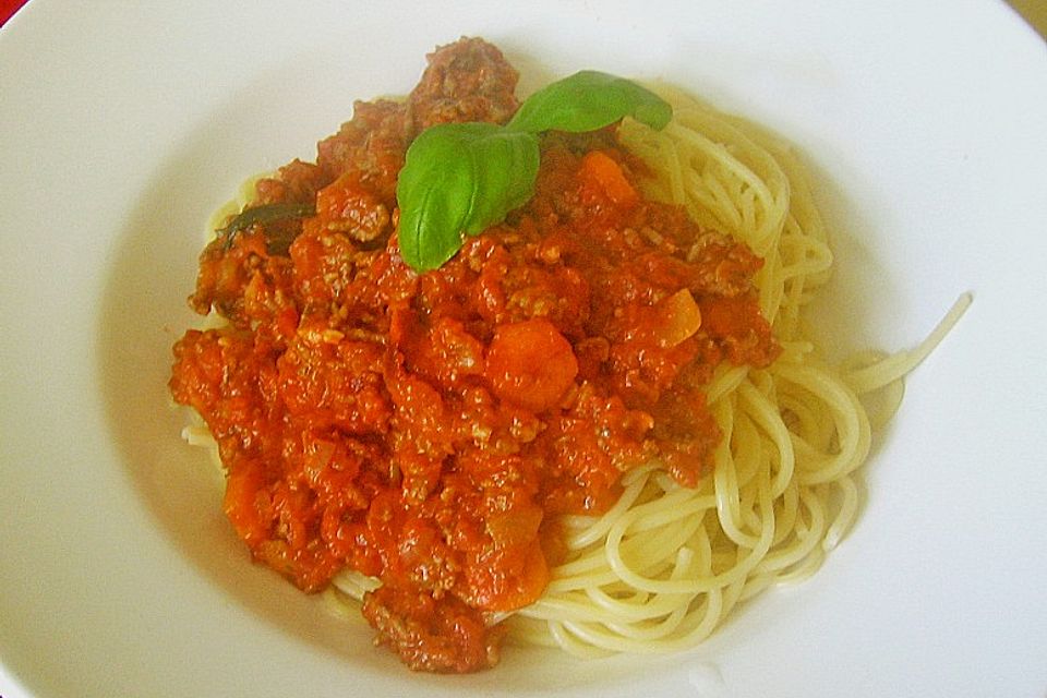 Spaghetti mit Hackfleisch - Bolognese