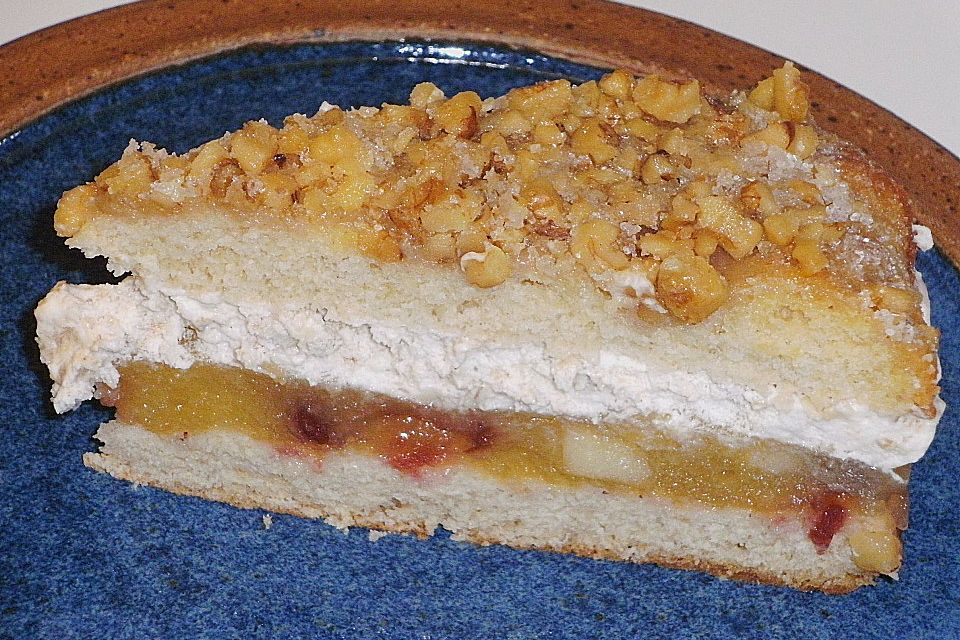 Walnuss - Honig - Butterkuchen mit Äpfeln