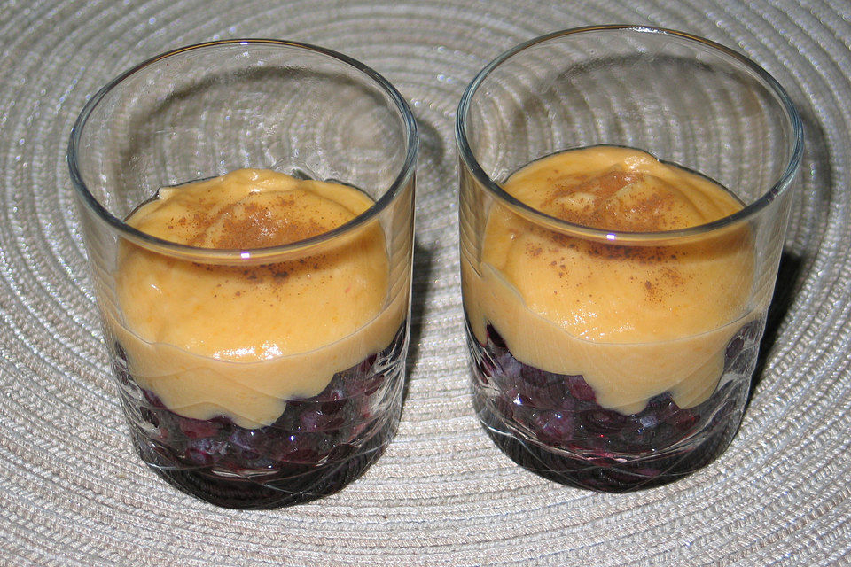 Zimtcreme mit Blaubeeren