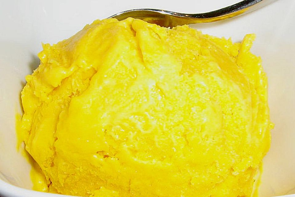 Mango-Crème fraîche-Eis