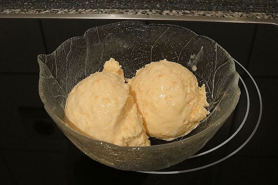 Mango-Crème fraîche-Eis