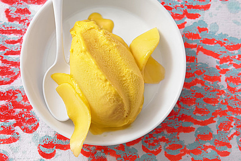 Mango-Crème fraîche-Eis