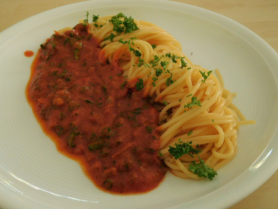 Spaghetti mit Tomatensoße | Chefkoch