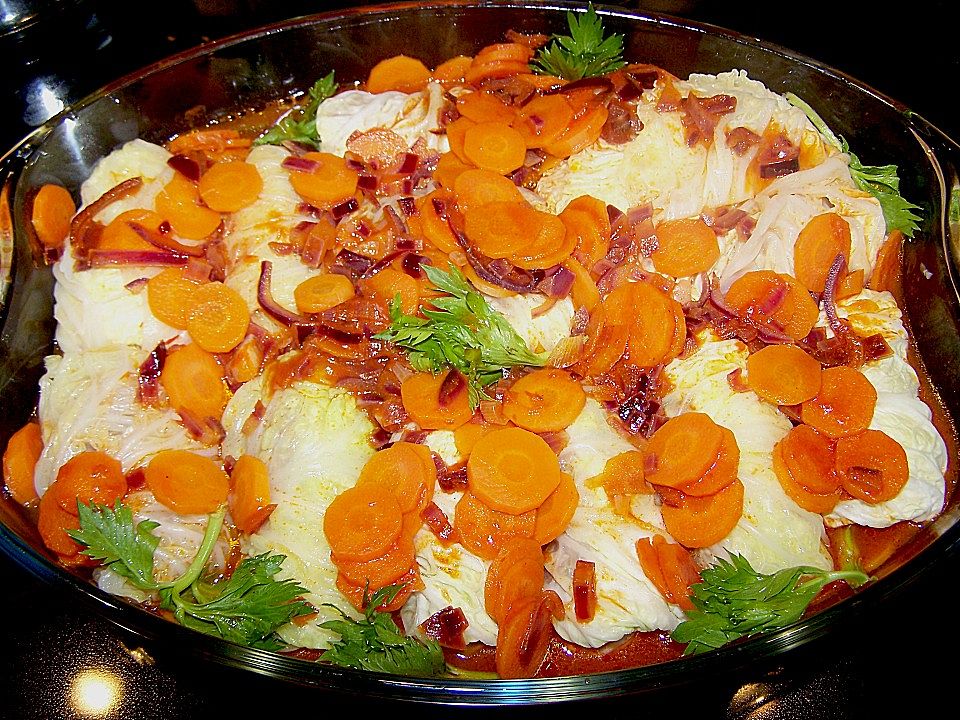 Wirsingrouladen Mit Hack Reis Fullung In Gemuse Tomatensosse Von X Woman Chefkoch