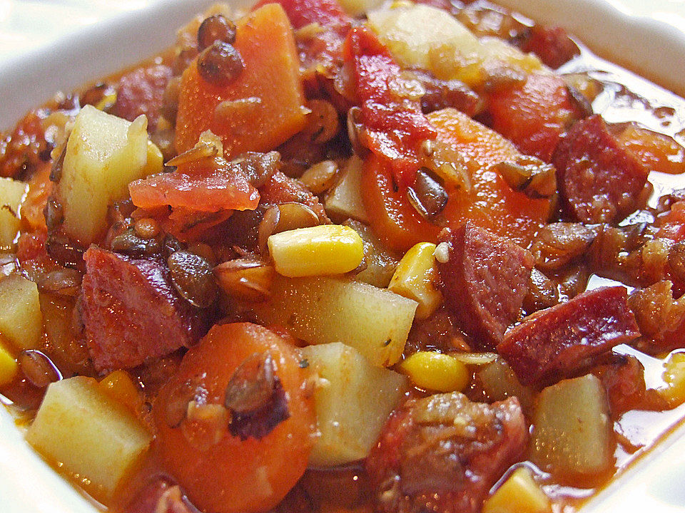 Linsen-Gemüse-Kartoffel-Topf mit Putenfleisch von sundra| Chefkoch