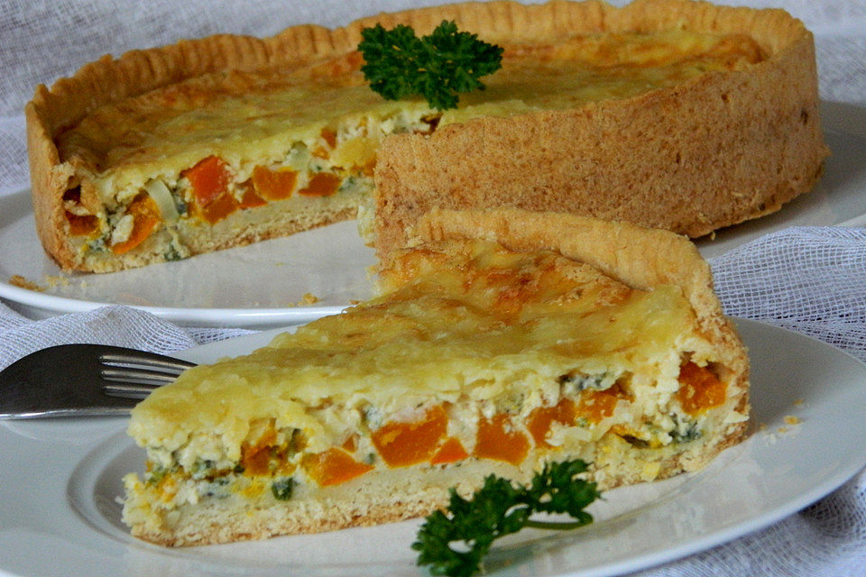 Kürbis-Lauch-Quiche