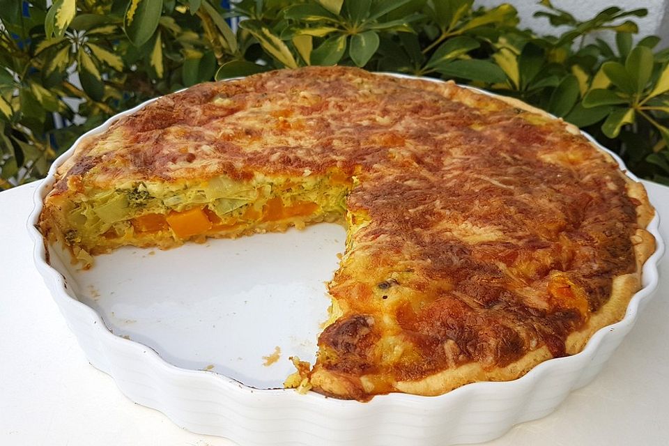 Kürbis-Lauch-Quiche