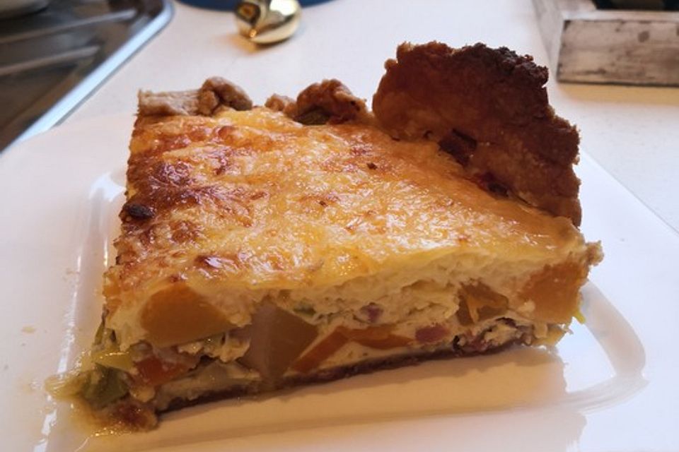 Kürbis-Lauch-Quiche