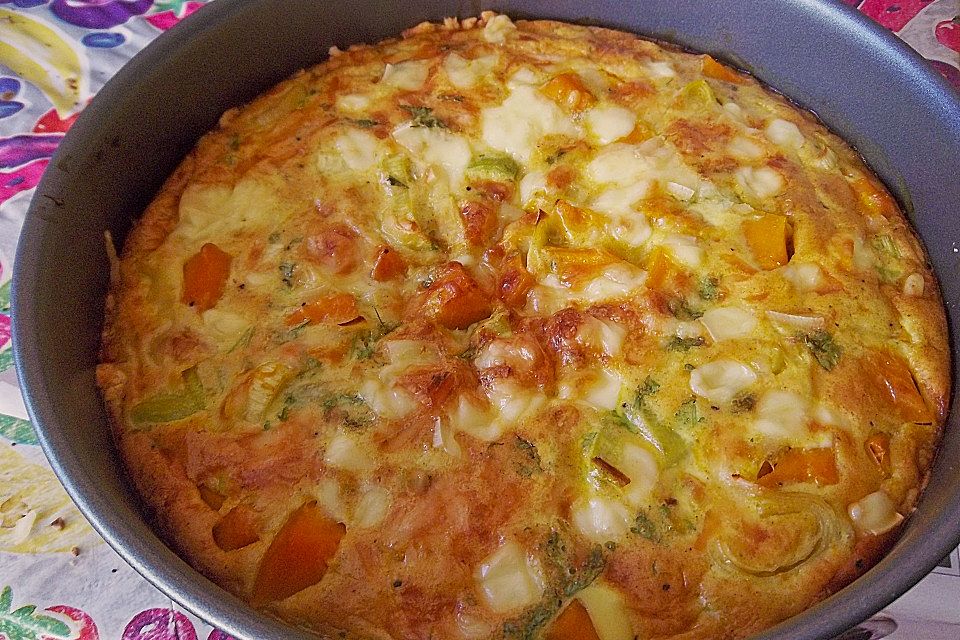 Kürbis-Lauch-Quiche