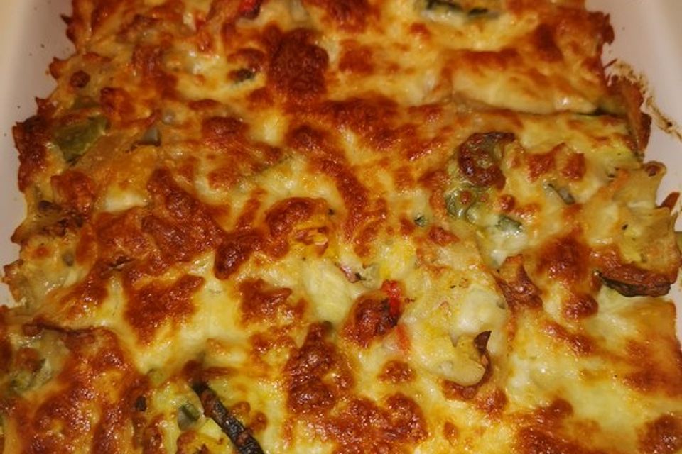 Vegetarischer Nudelauflauf mit Kürbis Vegetarischer Nudelauflauf mit Kürbis