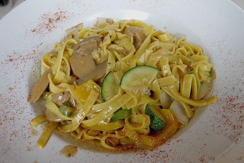 Tagliatelle in Champignon - Rahmsauce