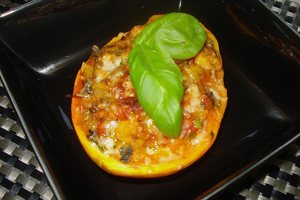 Gefüllte Papaya mit Scampi Gefüllte Papaya mit Scampi