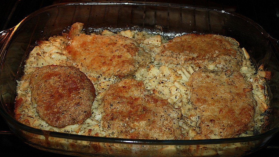Schweineschnitzel mit Äpfeln geschmort von plumbum