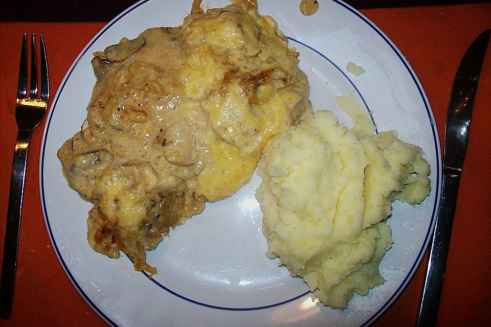 Schnitzelauflauf auf dem Blech