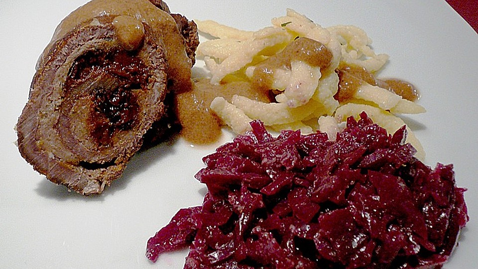 Rinderrouladen Mit Backpflaumen Mett Fullung Von Carrara Chefkoch 