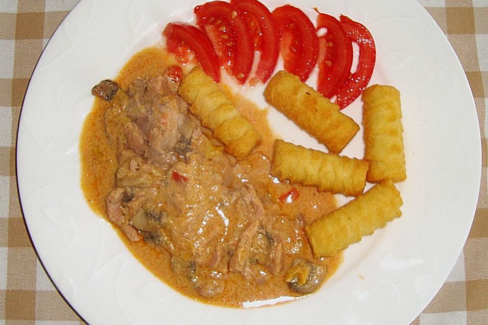 Überbackenes Gyros in Käse - Sahne - Sauce