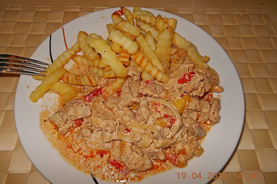 Überbackenes Gyros in Käse - Sahne - Sauce