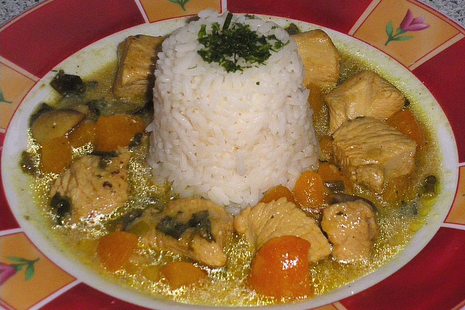 Putencurry mit Aprikosen