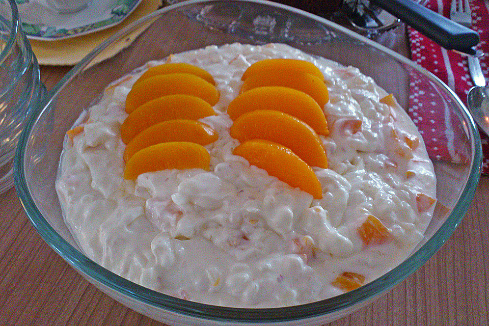 Pfirsichquark mit Milchreis