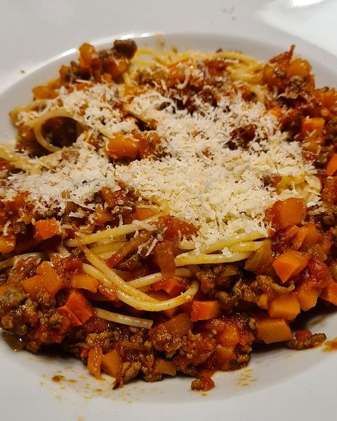 Spaghetti mit Kürbis - Hacksoße von LadyLily