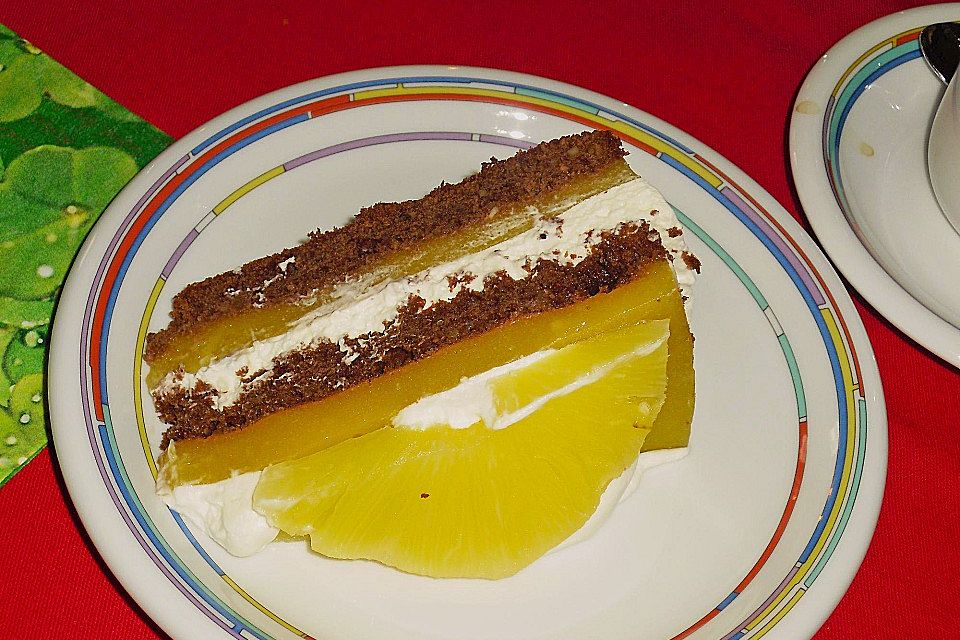 Ananas - Schokotorte mit Mangocreme