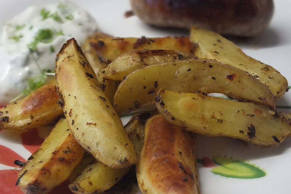 Knusprige Kartoffel - Wedges vom Blech