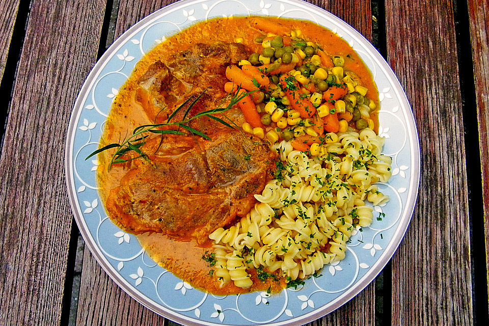 Nackenbraten in Estragon - Tomaten - Sauce