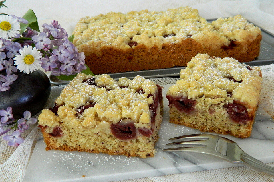 Kirschstreuselkuchen vom Blech